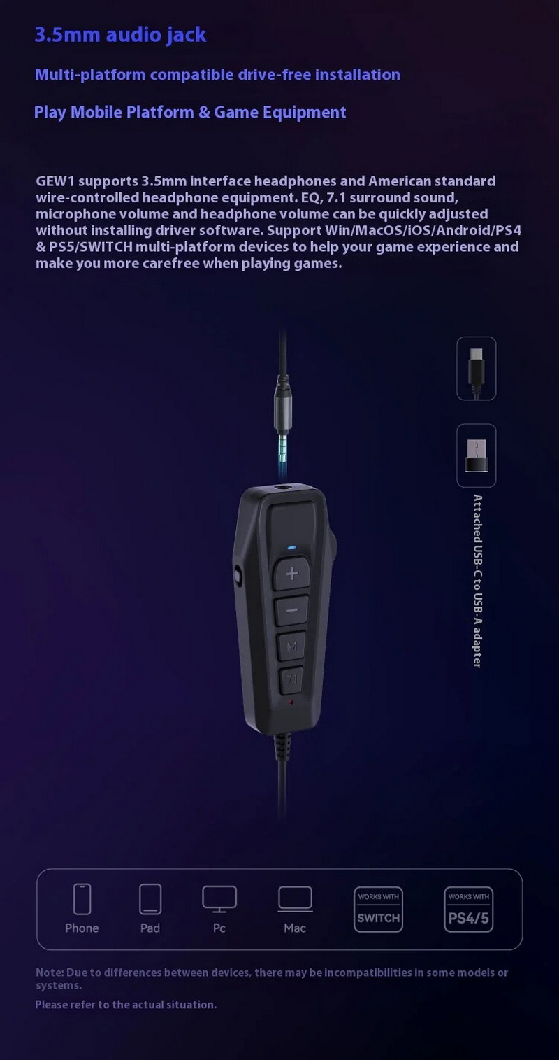 Simgot GEW1 การ์ดเสียง USB ภายนอกพกพารองรับ 7.1 เสียงรอบทิศทาง ประกันศูนย์ไทย