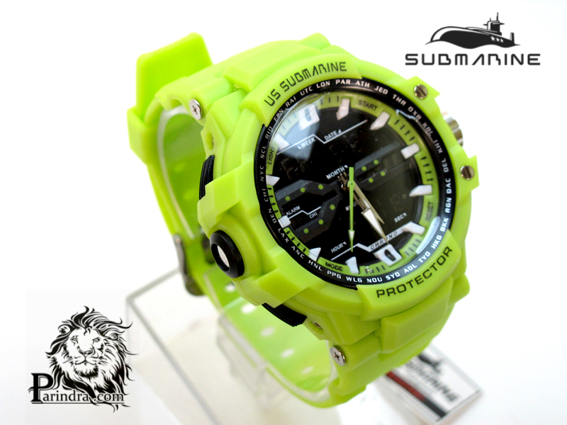นาฬิกา US submarine Protector รุ่น TP3152M สีเขียวอ่อน พื้นหลังดำของแท้ 100%
