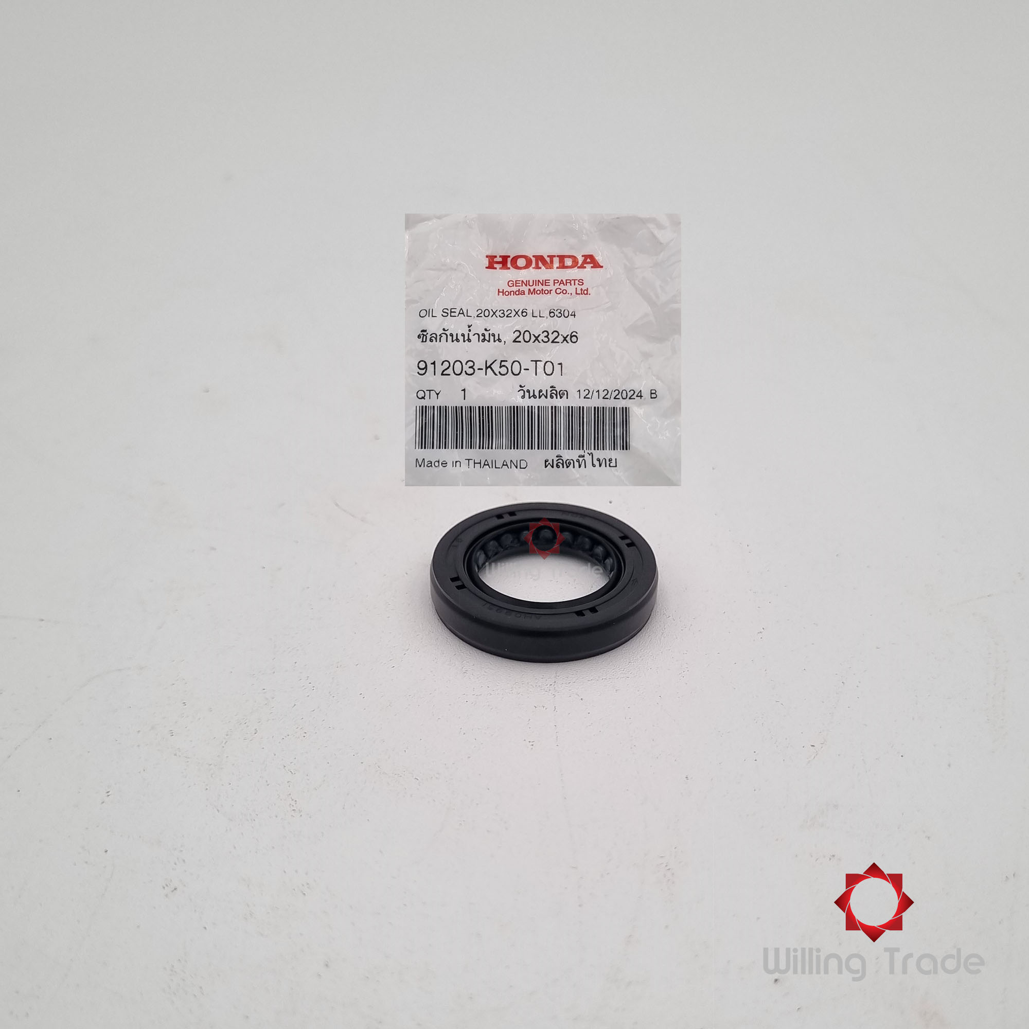 ซีลกันน้ำมัน, 20x32x6 (NOK) (WY0118) HONDA: (91203-K50-T01) CLICK 125I (2015-2020) ... แพ๊คละ 1 ชิ้น... [แท้ศูนย์ 100%] ... กลุ่มอะไหล่เรือนเครื่องยนต์ข้างซ้าย ... OIL SEAL, 20x32x6 (NOK)