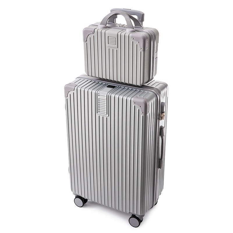 กระเป๋าเดินทาง20นิ้ว ลายเส้นตรง มีกันขอบ พร้อมกระเป๋าเล็ก