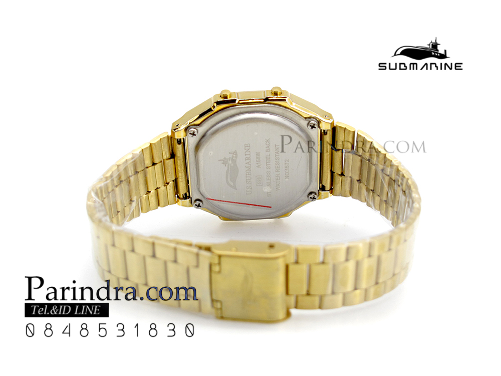 นาฬิกา US submarine รุ่น A158W ทองล้วน ทรงCasio มาร์กี้