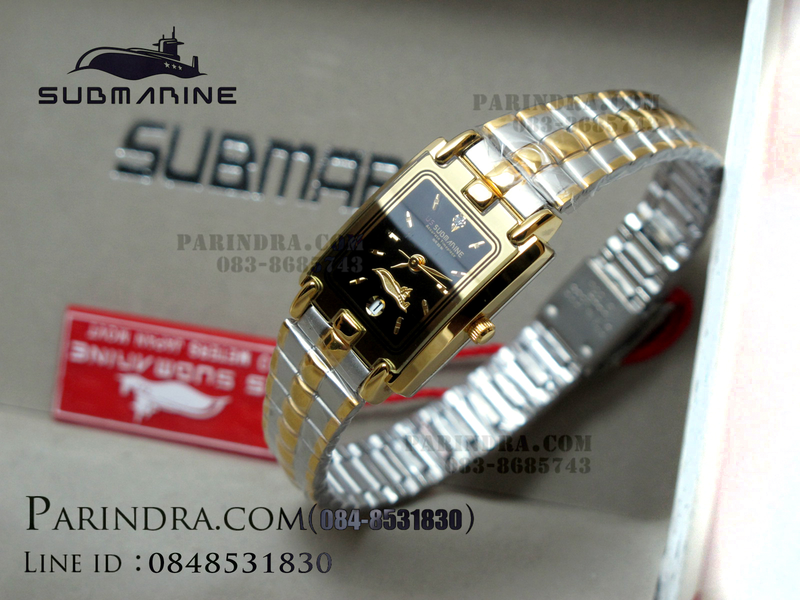 นาฬิกา U.S. submarine รุ่น S1014L สายสามกษตริย์หน้าปัดสีดำ