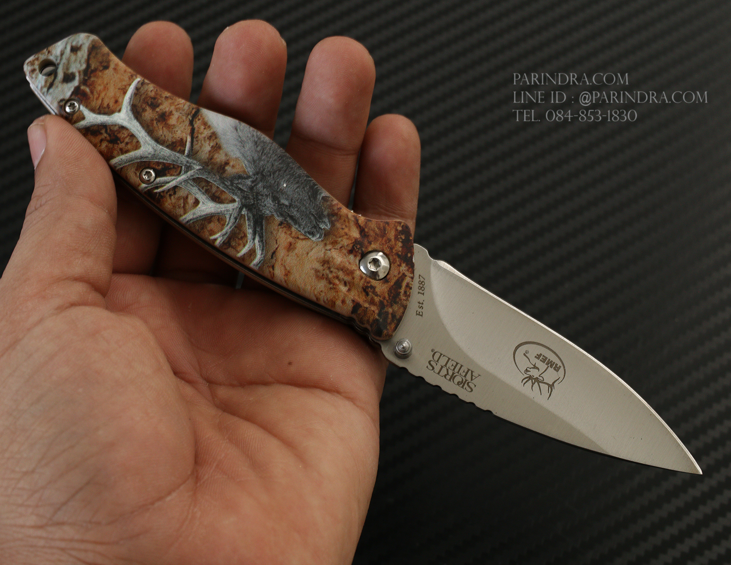 มีดพับ SPORTS AFIELD KNIFE TOOLS ด้ามลายกวาง Elk