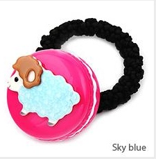 Aznavour ยางรัดผมเซลลูโลสมาการองแกะน้อยน่ารัก (Sky blue)