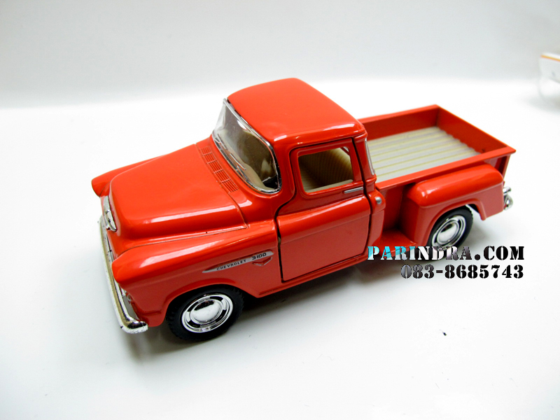 โมเดลรถเหล็กรถจำลอง CHEVROLET Chevy Stepside Pick-up 1955 สีส้ม
