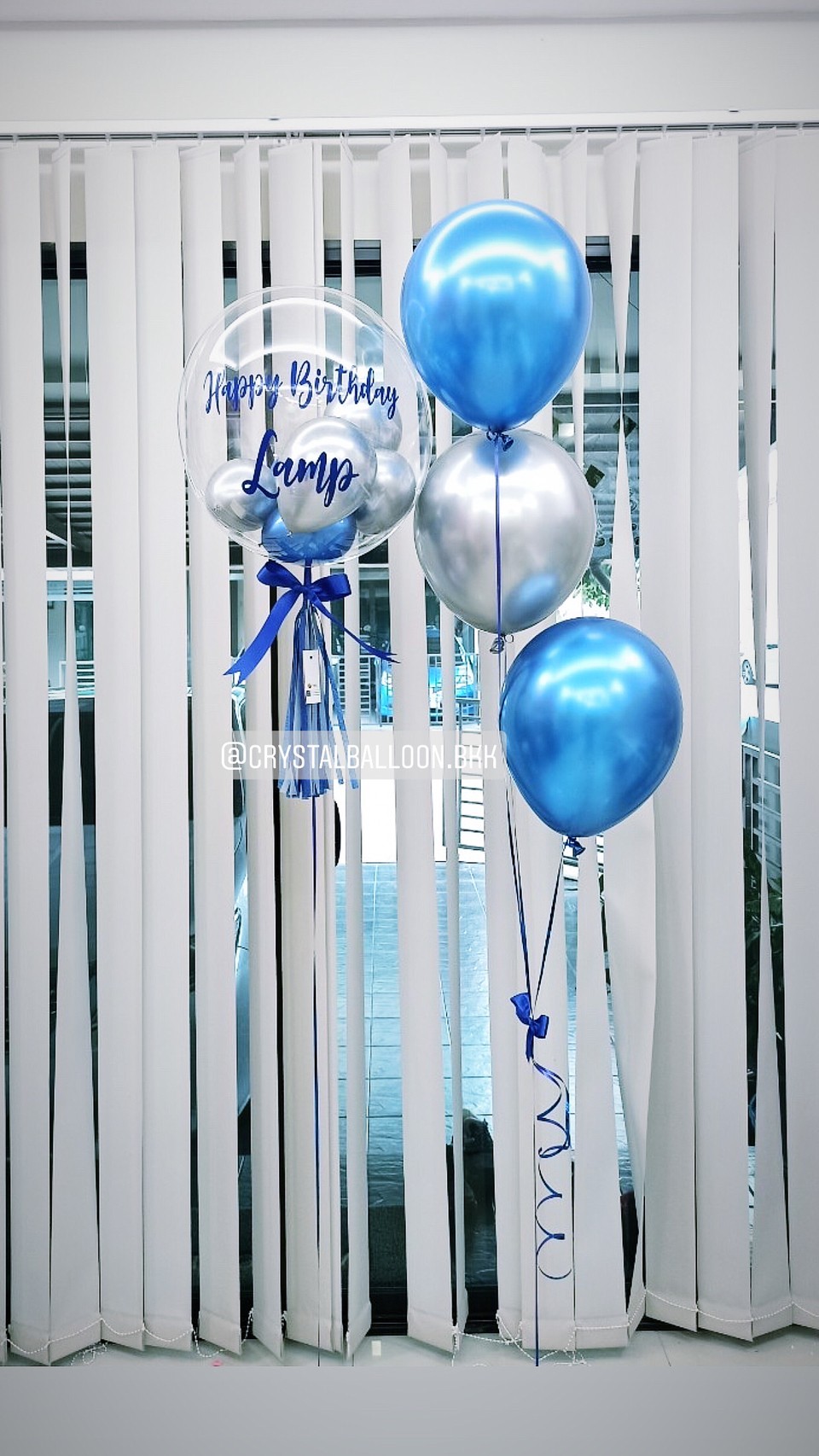 ลูกโป่ง วันเกิด Bubble USA ขนาด 24" พร้อม ช่อลูกโป่งโครเมี่ยม ช่อ 3 ลูก 1 ช่อ พร้อมตกเเต่ง สามารถเปลี่ยนสีลูกโป่ง/เปลี่ยนข้อความได้