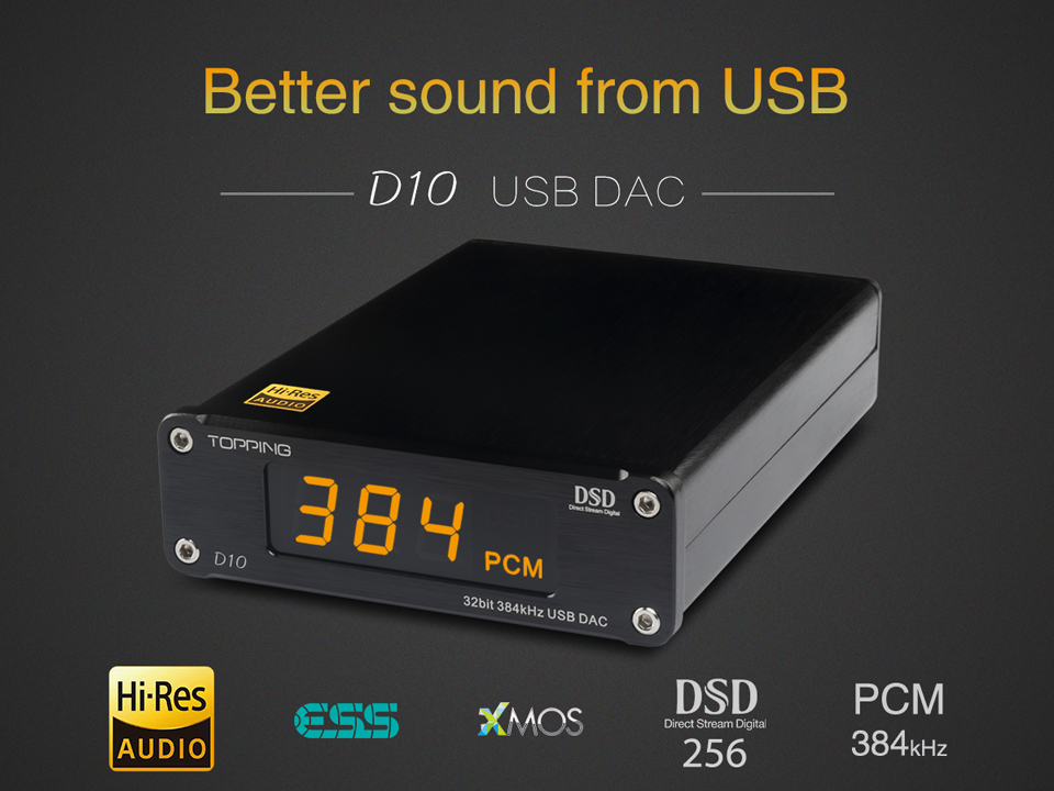 ขาย Topping D10 USB DAC ระดับ Hi-Res รองรับ DSD256 , 384kHz/32bit