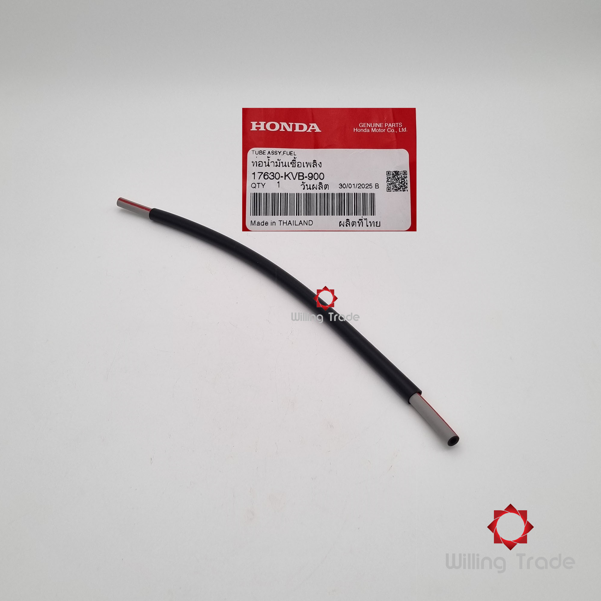 ท่อน้ำามันเชื้อเพลิง (WY042) HONDA: (17630-KVB-900) CLICK110 คาร์บู (2006-2008) ... แพ๊คละ 1 ชิ้น... [แท้ศูนย์ 100%] ... กลุ่มอะไหล่ถังน้ำมันเชื้อเพลิง ... TUBE ASSY., FUEL