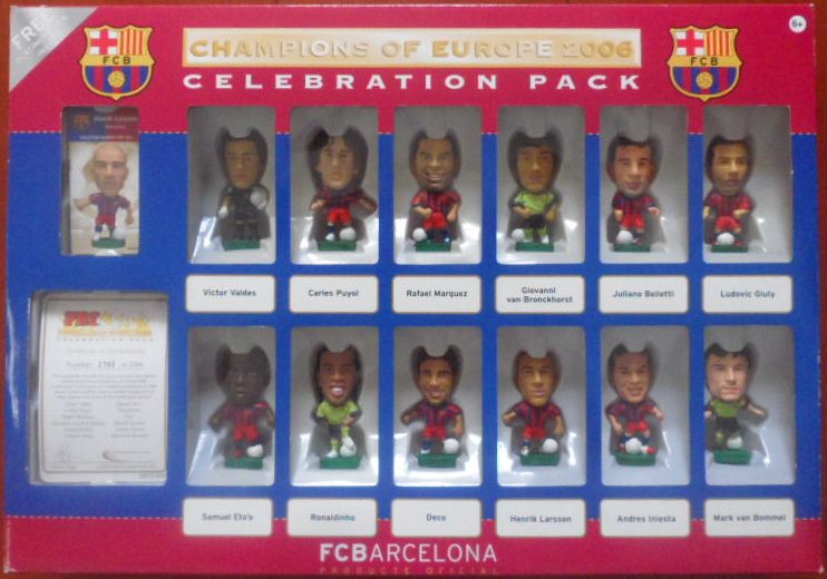 ตุ๊กตาโมเดลนักฟุตบอล ทีมแพ็ค 12x สโมสรบาร์เซโลน่า โครินเธียน โปรสตาร์ - UEFA Champions League Champions 2006 ใหม่ / 12x BARCELONA Football Club Corinthian ProStars Football Figure Team Pack - UEFA Champions League Champions 2006 NEW