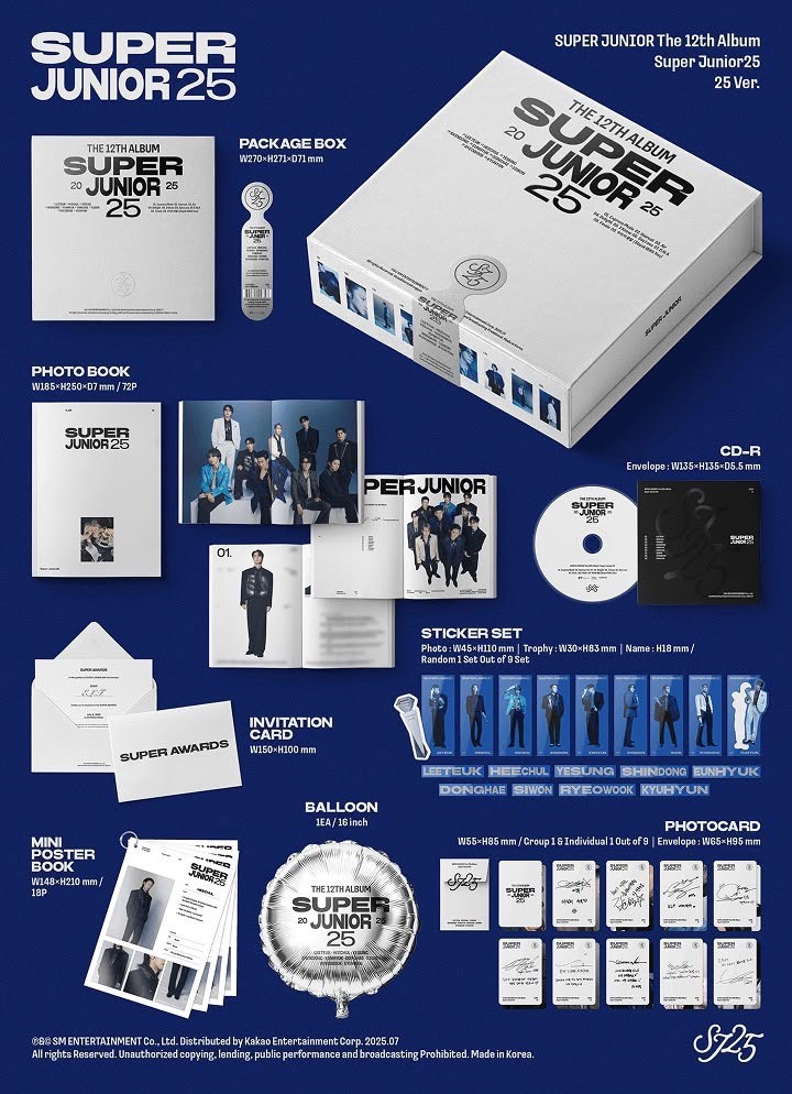พรีออเดอร์ SUPER JUNIOR 12th Album [Super Junior25] (25 Ver.) นำเข้า 14 - 25 วัน