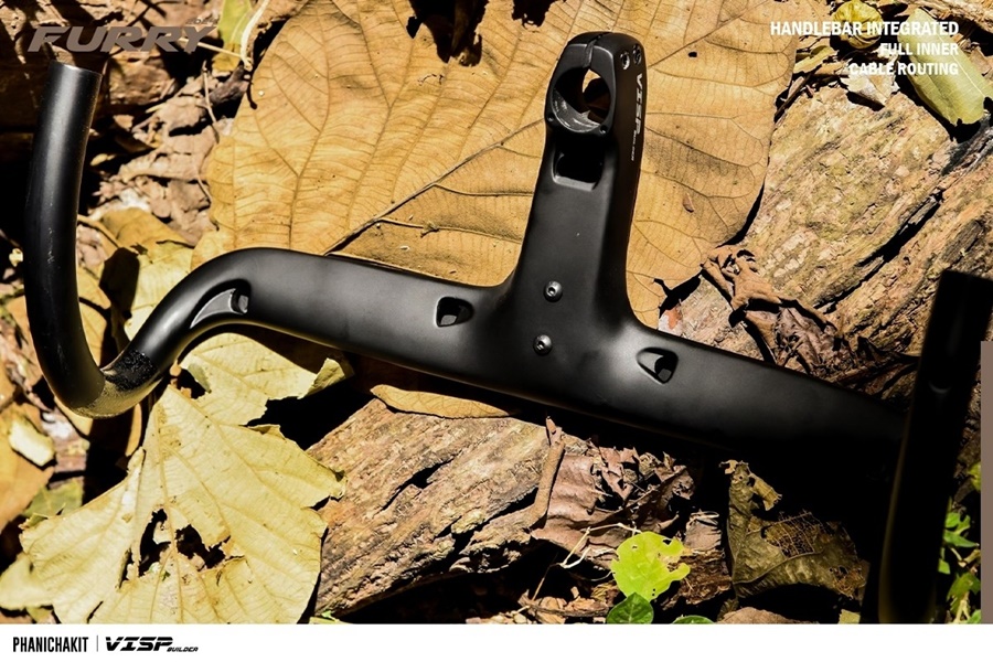 แฮนด์เสือหมอบคาร์บอน อินทิเกรตรุ่น FURRY จากแบรนด์ VISP BUILDER Road Bike Handlebar Integrated มีช่องสำหรับรองรับระบบ Di2 NEW2024