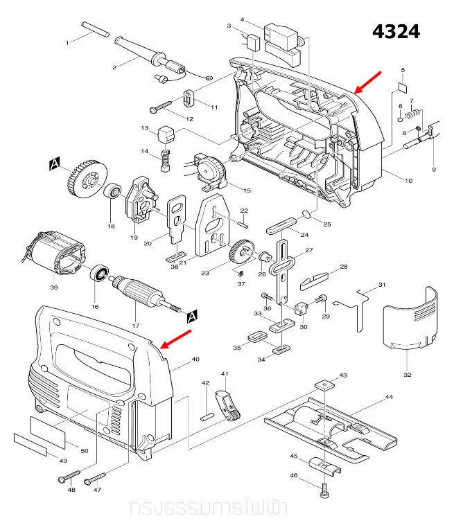 เสื้อฟิลคอยล์ จิ๊กซอว์ Makita 4324 [#10, #40] Pn.183051-9 (แท้) ##