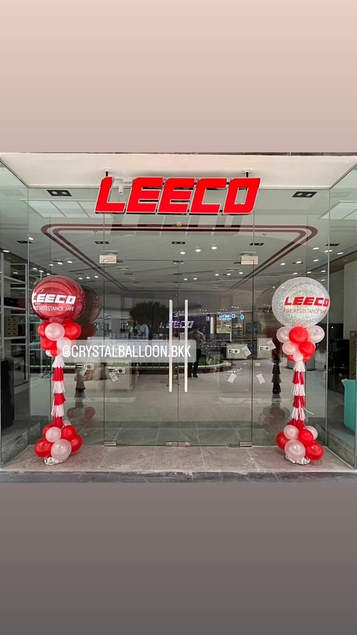 เสาลูกโป่ง Grand Opening Bubble ขนาด 36" กลิตเตอร์สีเเดง 1 เสา,กลิตเตอร์สีขาว 1 เสา พร้อมตกเเต่ง สามารถเปลี่ยนสีลูกโป่ง/เปลี่ยนข้อความได้