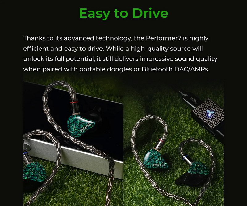 AFUL Performer 5+2 หูฟัง IEMs 7 ไดรเวอร์ 2DD+4BA+1Planar สายชุบเงินถัก8 ประกันศูนย์ไทย