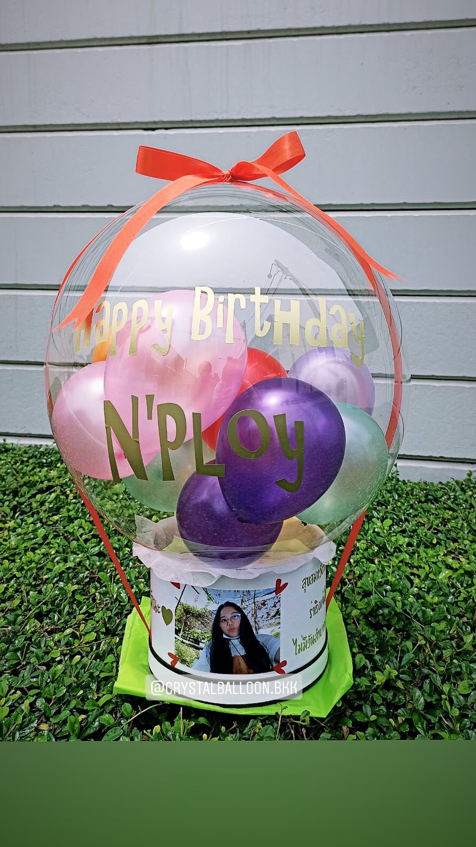 กล่องลูกโป่ง วันเกิด สายเปย์ Bubble 24" พร้อมตกแต่ง สามารถใส่เงินได้,สามารถใส่รูปได้ 1 ใบ สามารถเปลี่ยนสีลูกโป่ง/เปลี่ยนข้อความได้