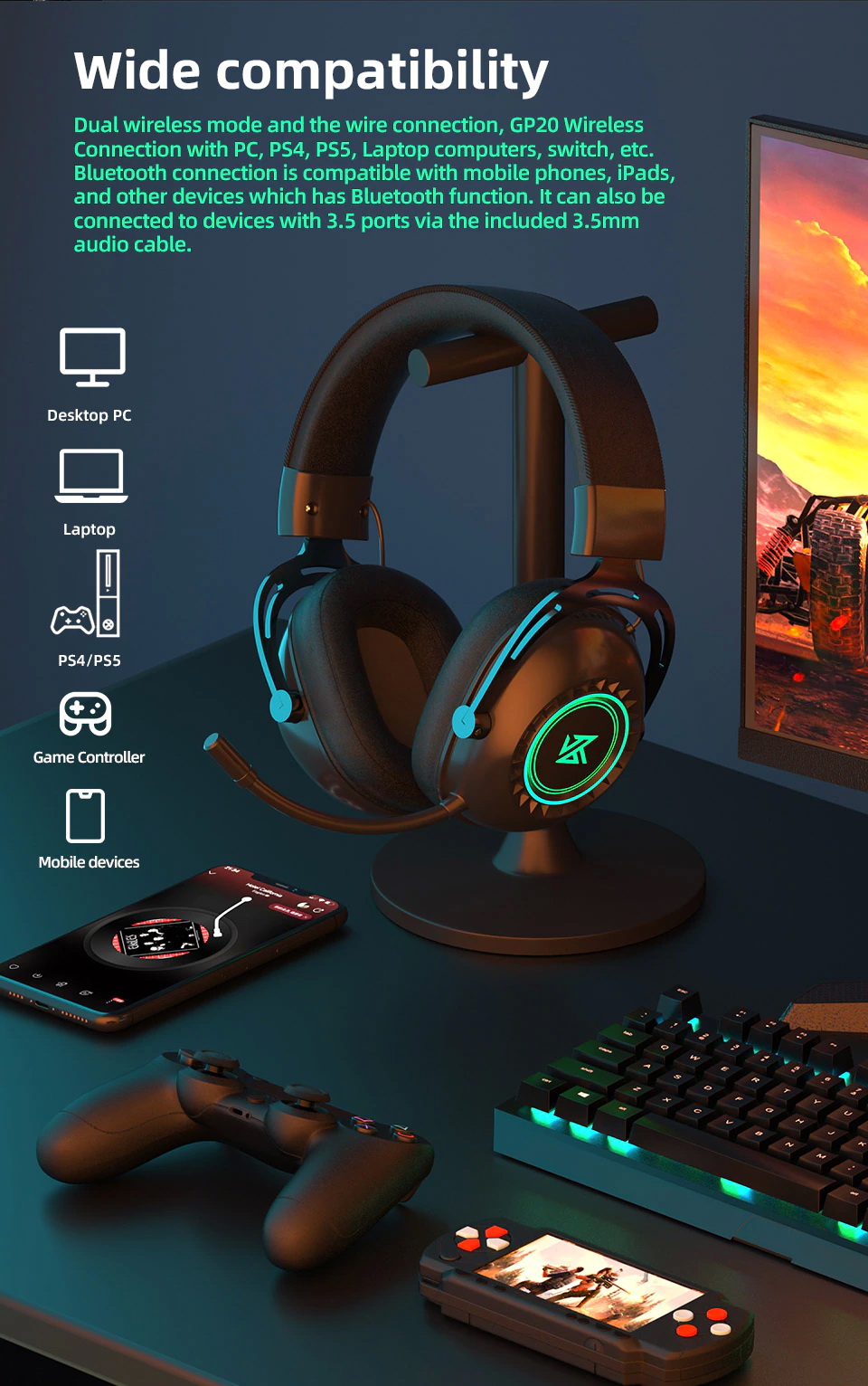 ขาย KZ GP20 หูฟัง Wireless Headphone ราชันย์แห่งเกม ประกันศูนย์ไทย