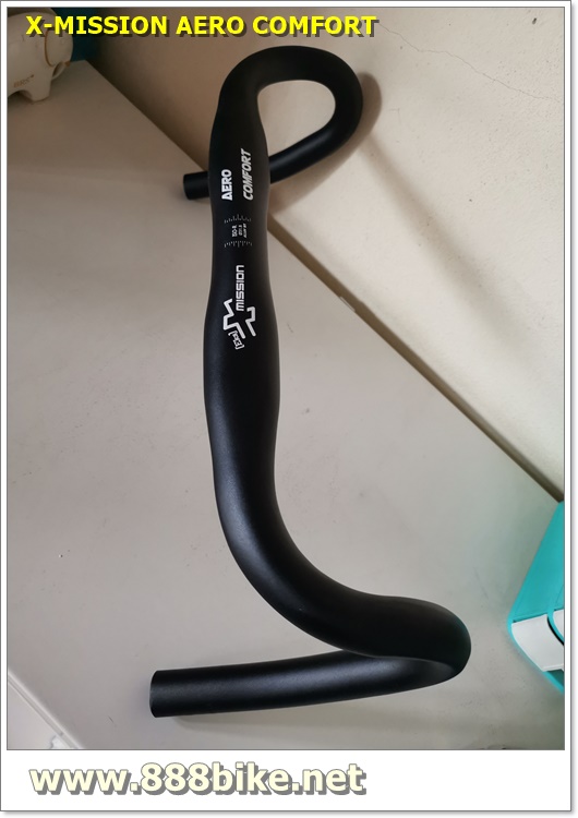 แฮนด์หมอบ X-MISSION ALLOY Aero Comfort Road Alloy Handlebar, Oversized สีดำมีขนาด 40cm,42cm