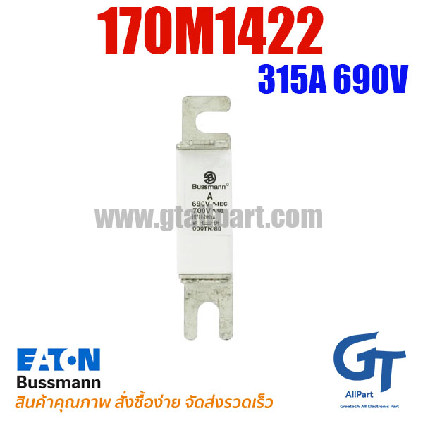 ฟิวส์ใบมีด แบบเหลี่ยม 170M1422 315A 690V Bussmann / Eaton | ขายฟิวส์ของแท้