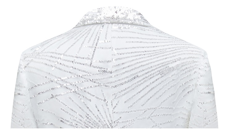 พร้อมเช่า เสื้อสูทชาย สีขาว แต่งเลื่อม