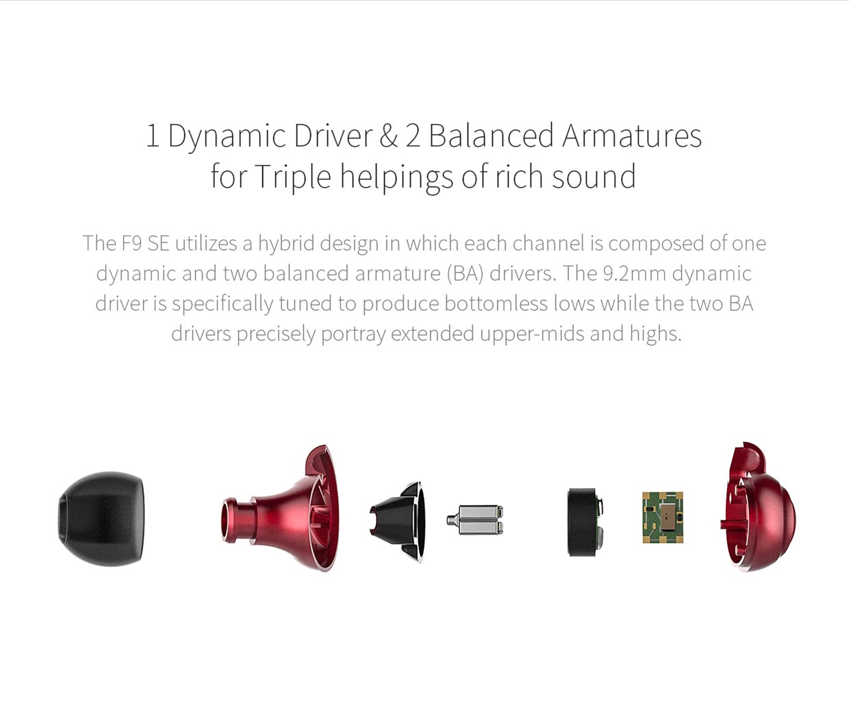 ขาย FiiO F9 SE หูฟัง3ไดร์เวอร์ (2BA+1Dynamic) ระดับ Hi-Res Audio (รุ่นนี้ถอดสายไม่ได้)