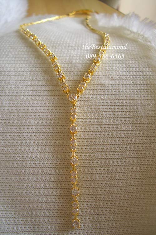 BN021+++สร้อยเพชร Y style++สร้อยเพชรรูป Y งานModern น่ารัก ใส่แล้วดูดี เพชรแวววาว วิ๊งๆ สวยค่ะ ใส่ออกงานได้สบาย