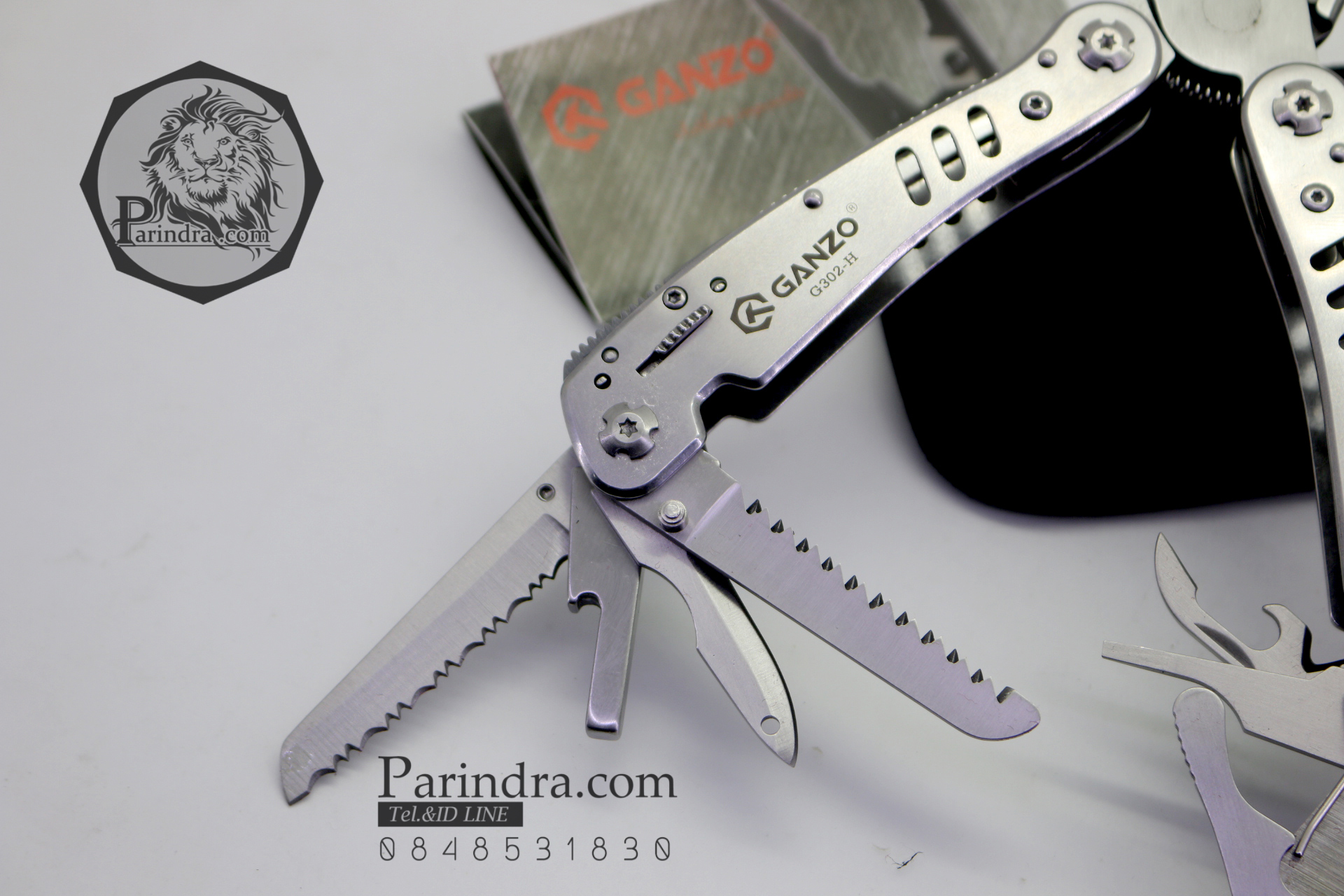 คีมเอนกประสงค์ Multi-Tools Ganzo กานโซ่ รุ่น G302-H สีเงินไทเทเนี่ยม ของแท้ 100%