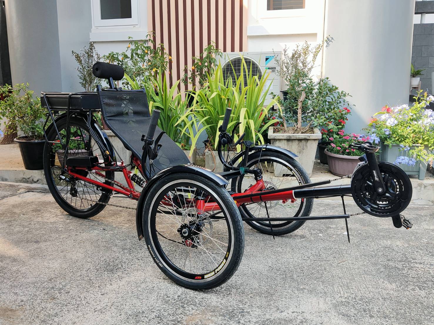MOTRIKE Recumbent ELECTRIC Bicycle Trikes BIKE, 3*7speeds, Seat Folding 3 wheel, M-009E 250w, MY2024