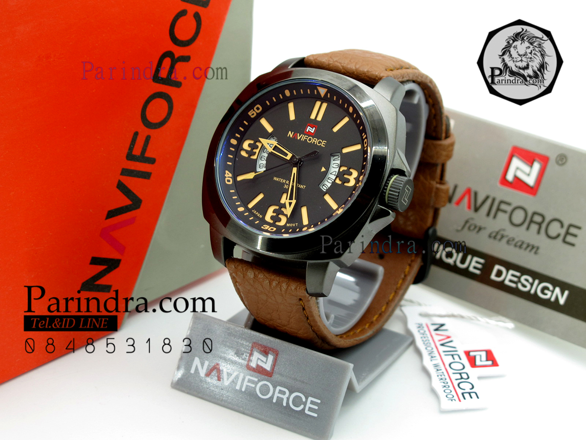 นาฬิกา Naviforce รุ่น NF9062M สายหนังสีน้ำตาล แท้ 100%