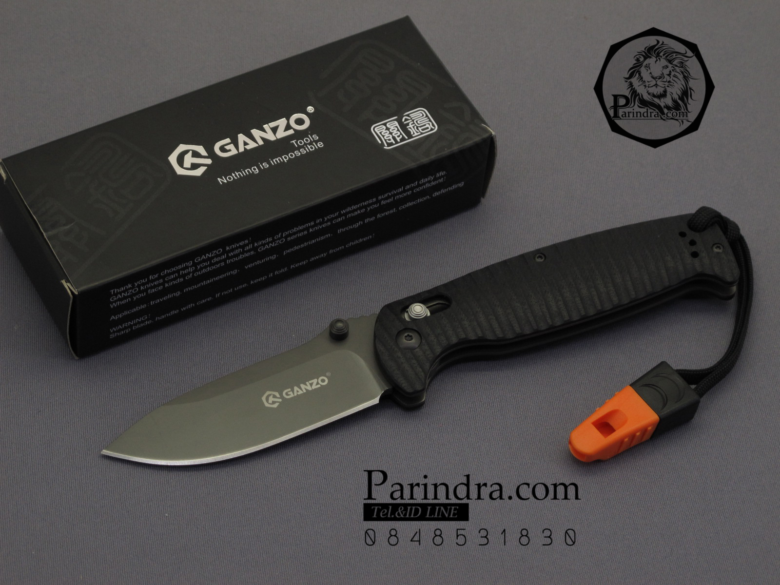 มีดพับ Ganzo กานโซ่ รุ่น Ganzo G7413P-BK-WS สีดำสนิท ของแท้ 100%
