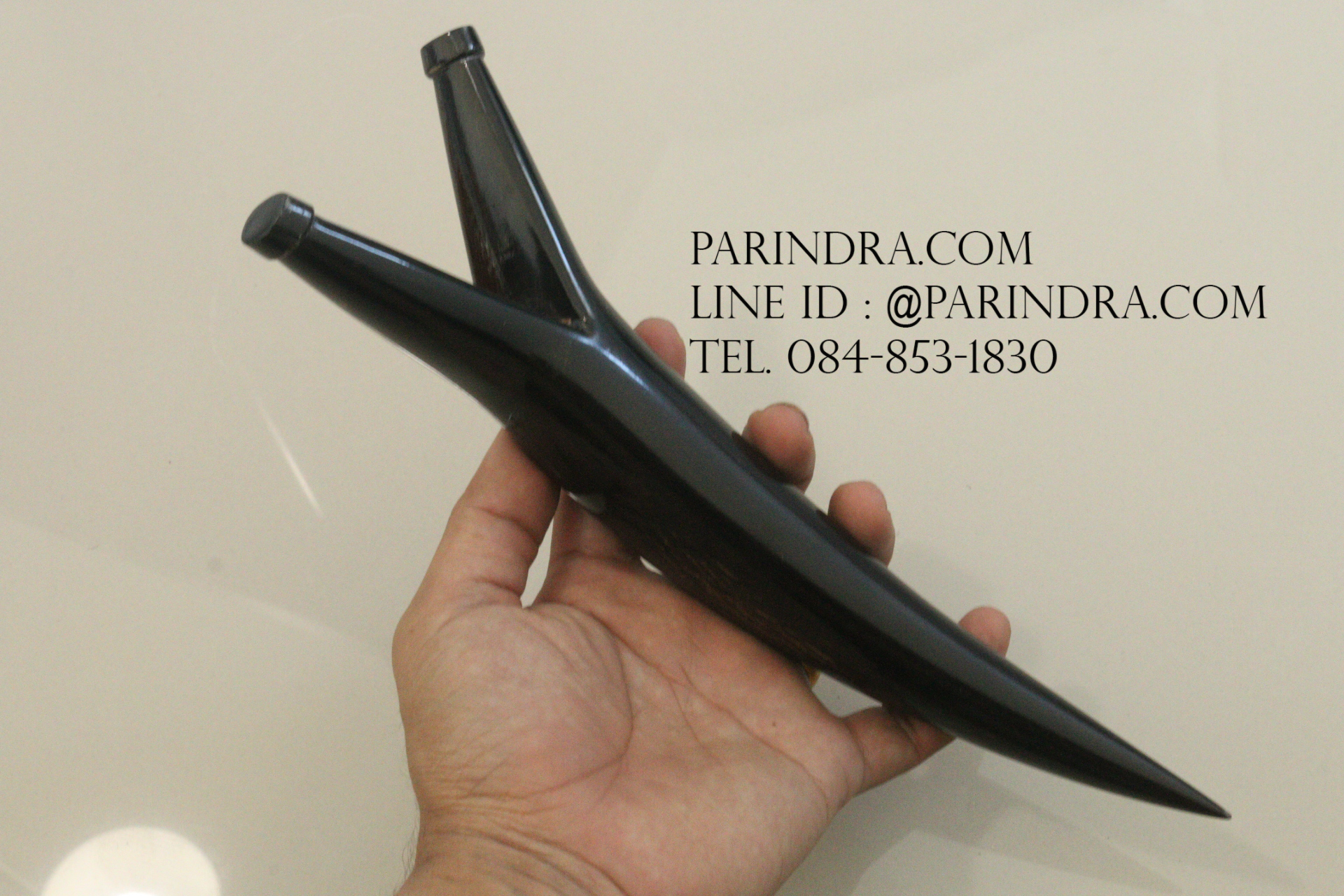 หนังสติ๊กเขาควายตัน สีดำสนิท โค้งงอ เข้ารูปสวยงาม #BAF001