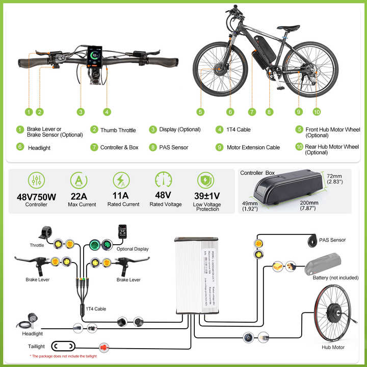 BAFANG Ebike Conversion Kit 48V | 500W / 750W | 26"–29" Wheels | Brushless Hub Motor | IPX5 Waterproof | LCD Display | Rear Wheel Kit