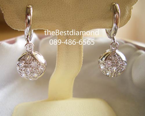 BE504RD+++ต่างหูเพชร ball+++น่ารักมากๆๆค่ะ design เป็นรูปบอล ห้อยตุ้งติ้ง ฝังเพชรcz แบบจิกไข่ปลา แบบเก๋ไก๋มาก