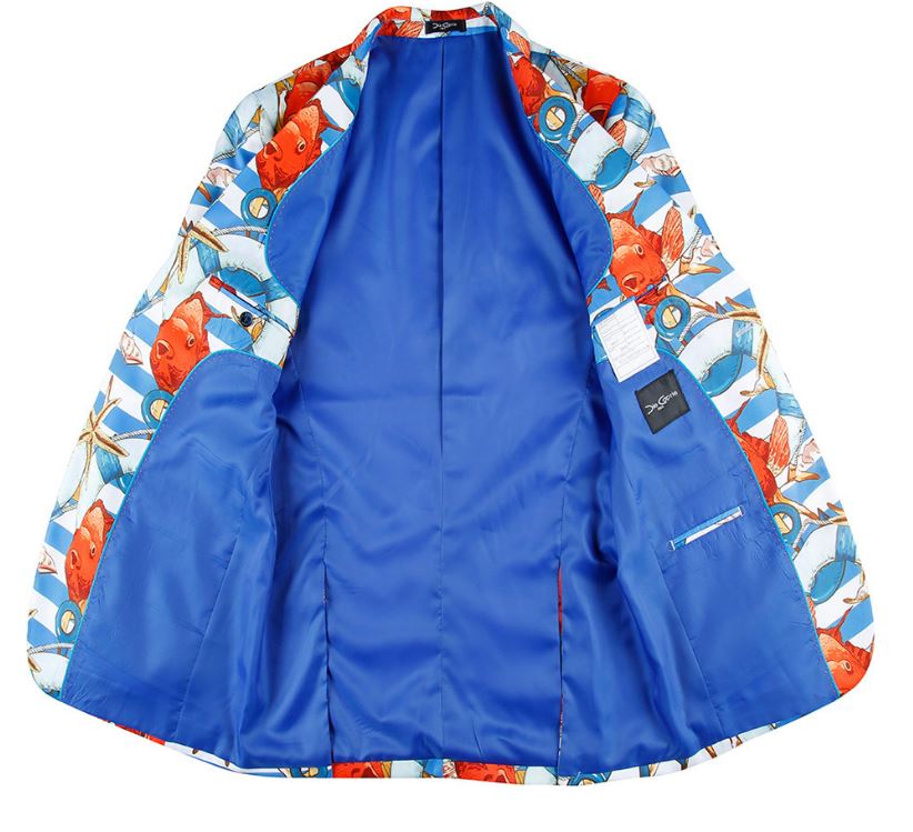 Pre-order เสื้อสูทชายแฟชั่น ลายกราฟฟิก สีสดใส ** เฉพาะเสื้อ**