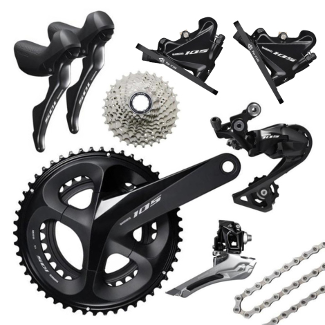 ชุดเกียร์ Shimano 105 Groupset, R7020 Disc Groupset 22 SPEEDS เสือหมอบดิสเบรค