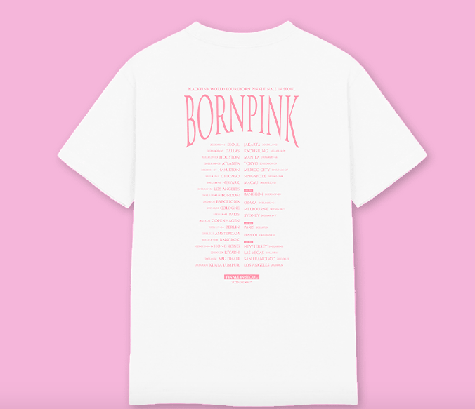 PRE. เสื้อยืด #BLACKPINK BORN PINK T-SHIRT TYPE 1 สีขาว (เข้าไทยกลาง ธค.เป็นต้นไป)