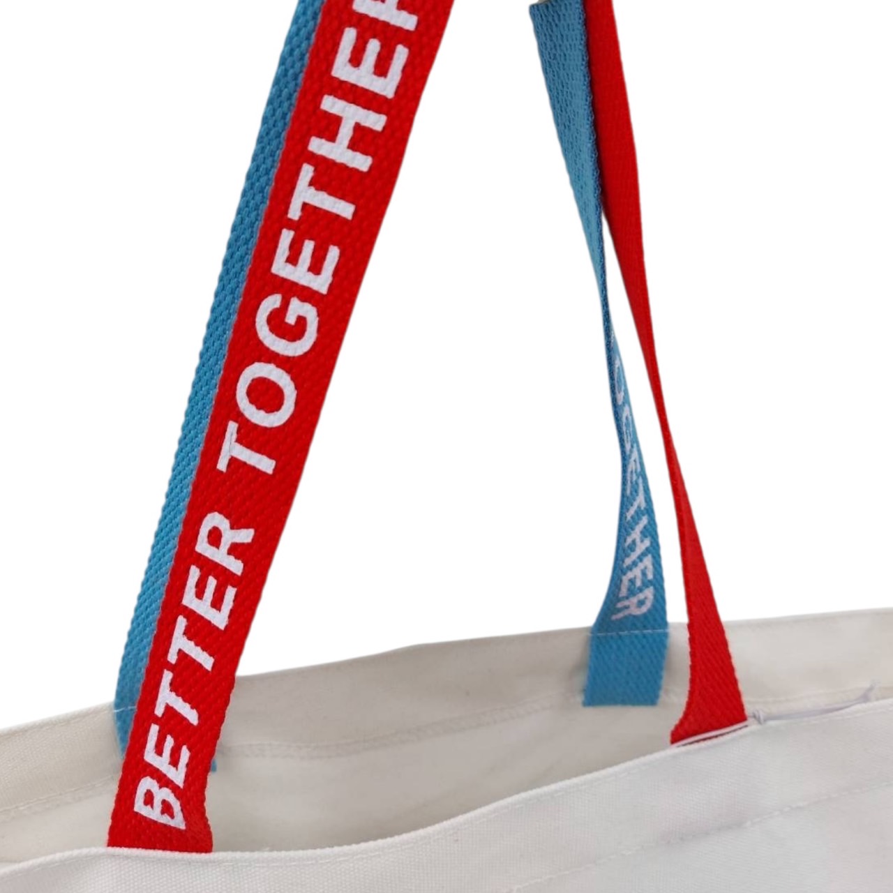 กระเป๋าผ้าแคนวาสออฟไวท์ ทรง Tote Bag ขนาด ก.45*ส.30*ก้น12 ซม.