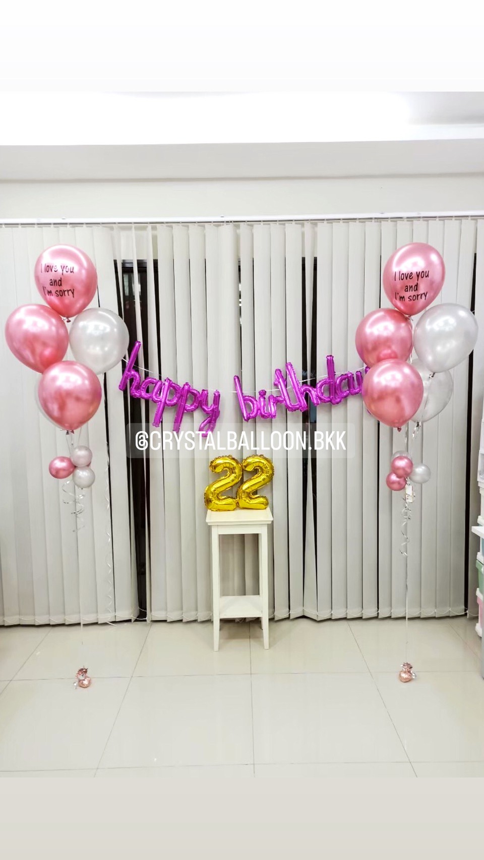 ลูกโป่ง วันเกิด ช่อลูกโป่ง ช่อ 5 ลูก 2 ช่อ พร้อม ฟอยล์ตัวอักษร Happy Birthday พร้อม ฟอยล์ตัวเลข 2 ชิ้น พร้อมตกเเต่ง สามารถเปลี่ยนสีลูกโป่ง/เปลี่ยนข้อความ/เปลี่ยนสี-ฟอยล์ตัวอักษร-ฟอยล์ตัวเลขได้