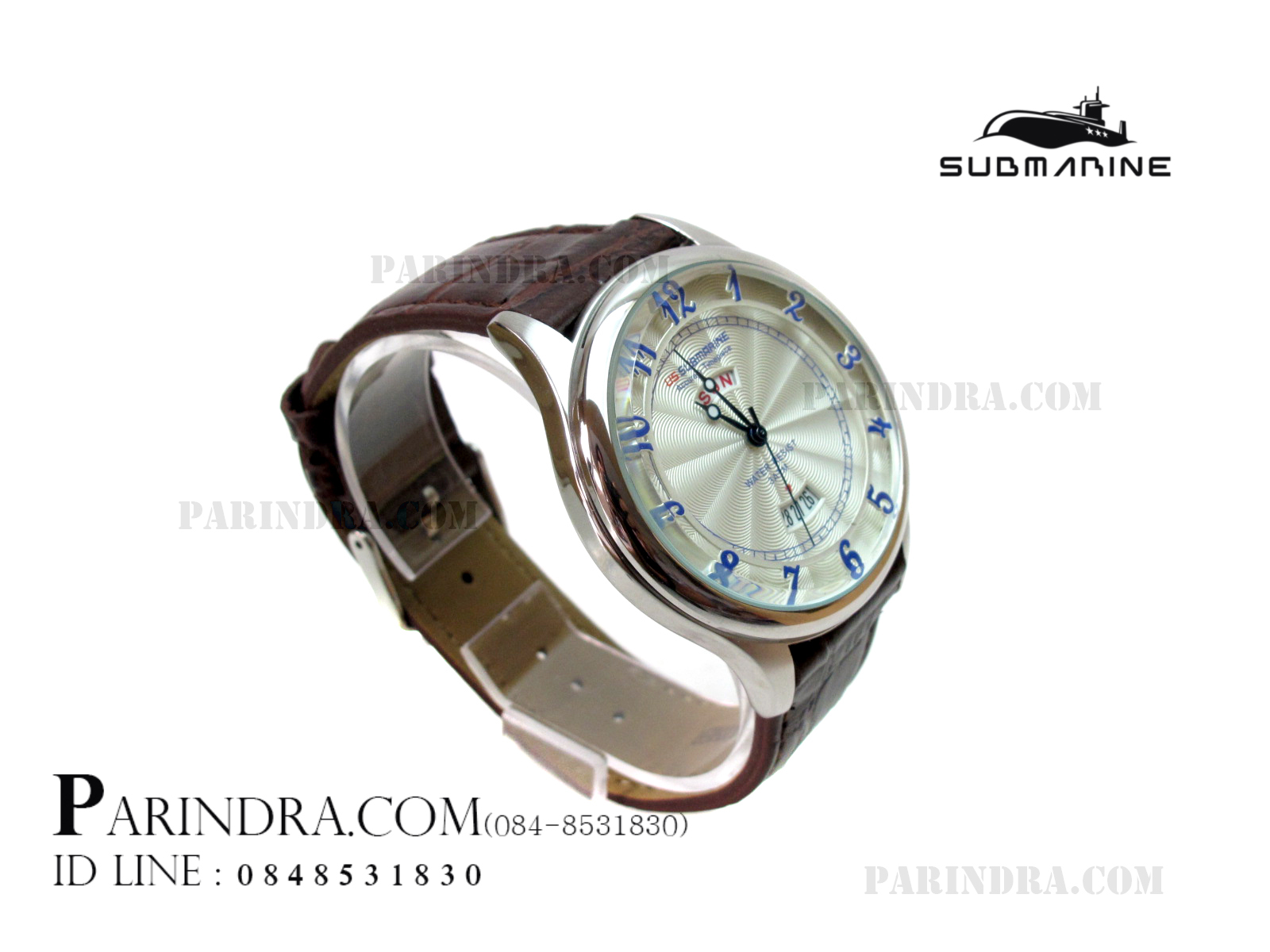 นาฬิกา US Submarine J105MDD หน้าปัดขาวขอบเงิน