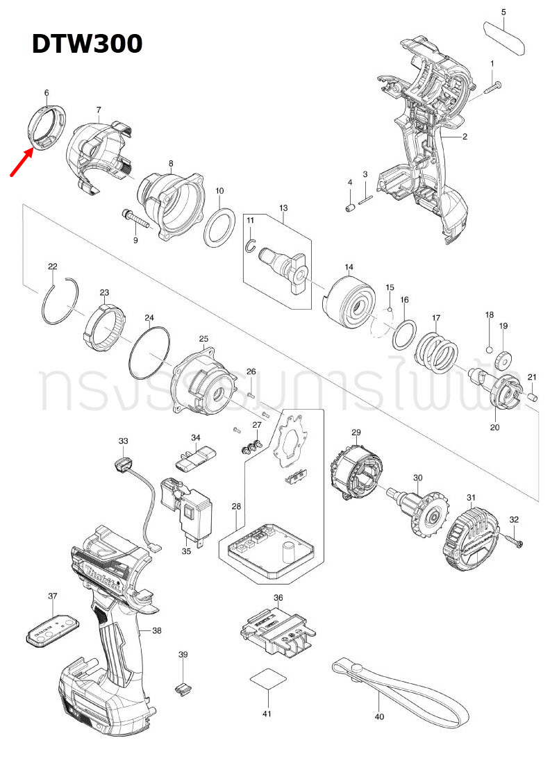 BUMPER บล๊อกไร้สาย Makita มากีต้า DTW300 [#6], TW004G Pn.422584-2 (แท้) ##