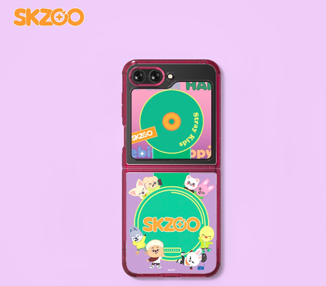 PRE. เคสมือถือ Galaxy Z Flip5 StrayKids #SKZOO ลายซีดีสีม่วง (นำเข้าเกาหลี 14-25 วัน)