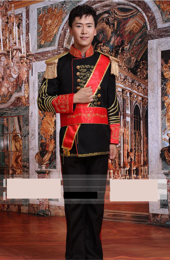 Pre-order ชุดสูทชาย สไตล์ยุโรป Court Marshal แนวทหารยุโรป สีดำ