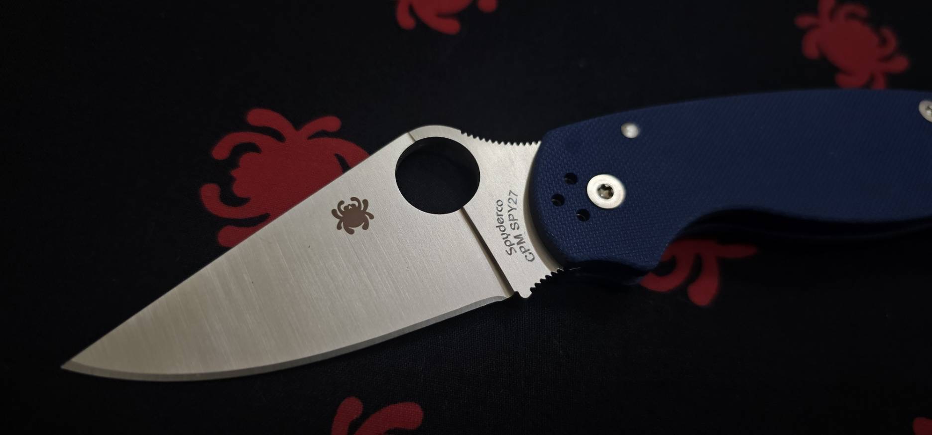 Spyderco Para 3 Knife Cobalt Blue G-10 (3" Satin CPM SPY27)