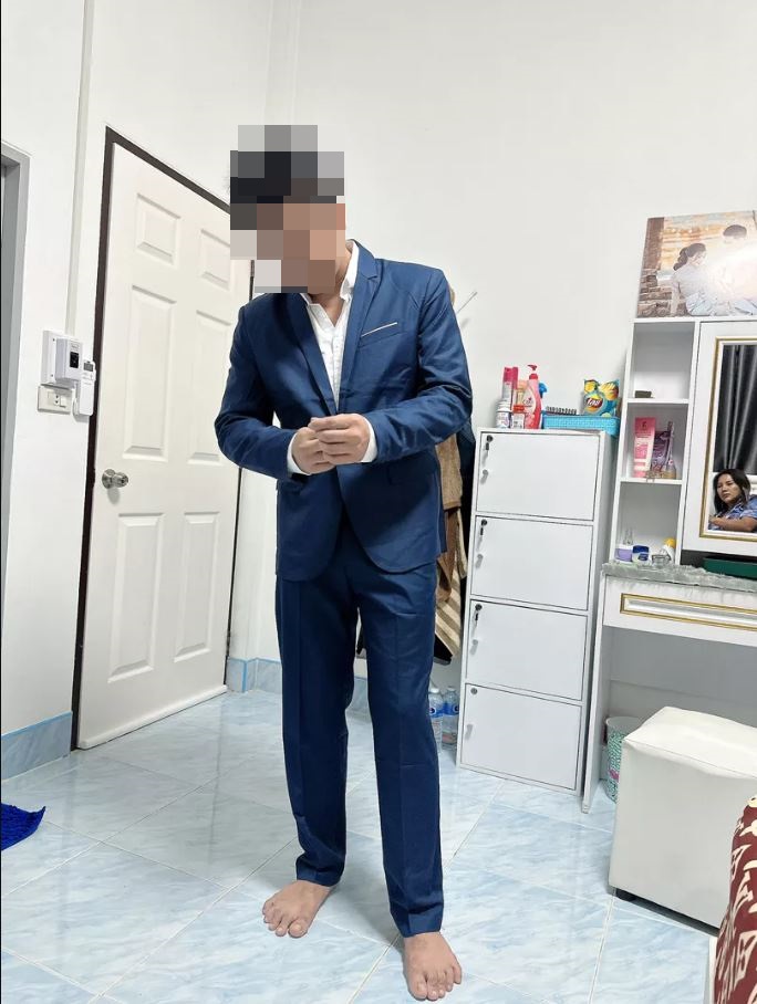 พร้อมเช่า ชุดสูทชาย สีกรมท่าเข้ม Navy Peony รุ่น 1 กระดุม งานซับในทั้งตัว (ไม่มีกั๊ก) พลัสไซส์