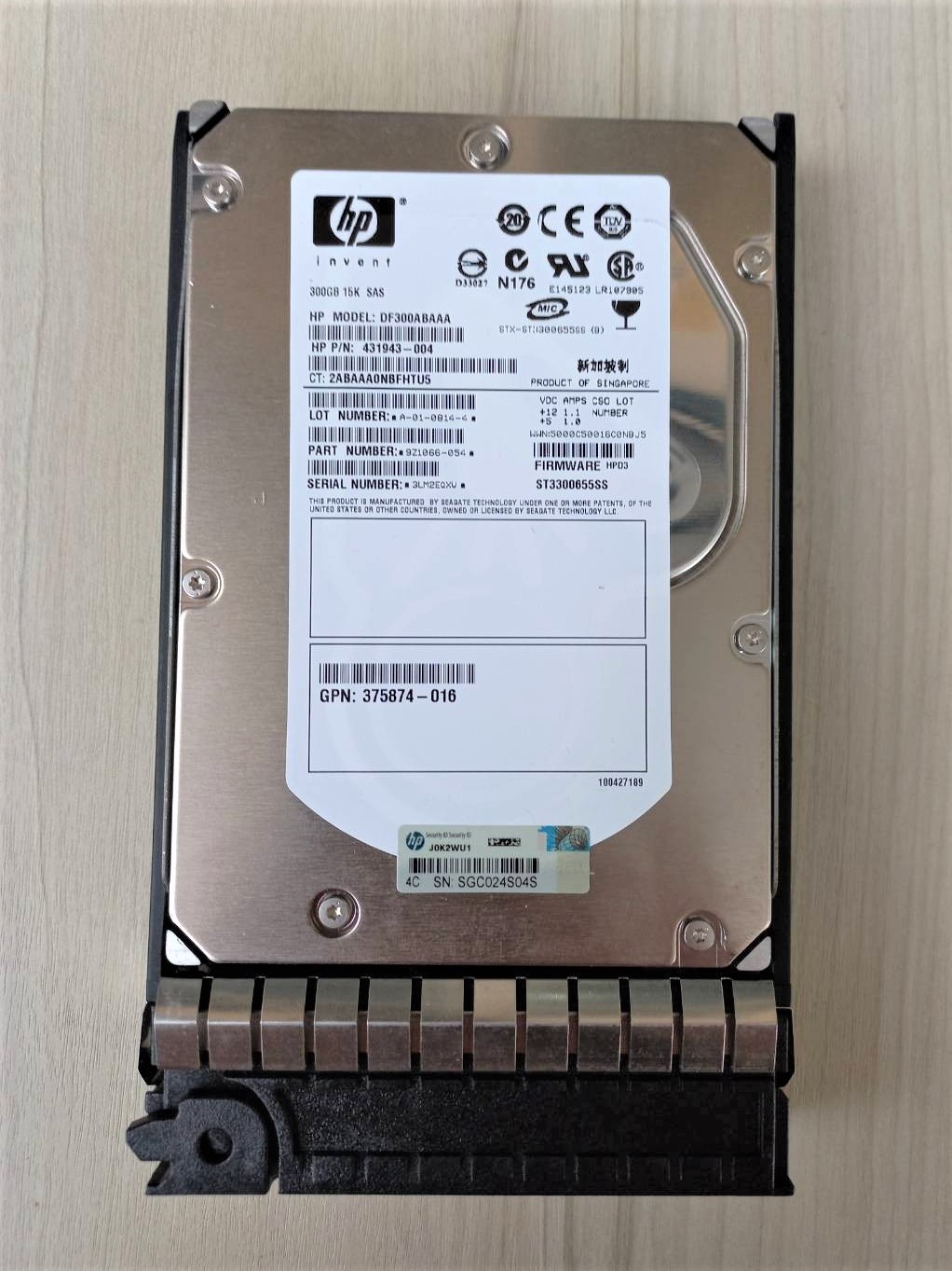 431944-B21 431943-004 HP 300-GB 3G 15K 3.5 SP SAS HDD. Refurbished; Warranty 12 Months.Shipping is included.