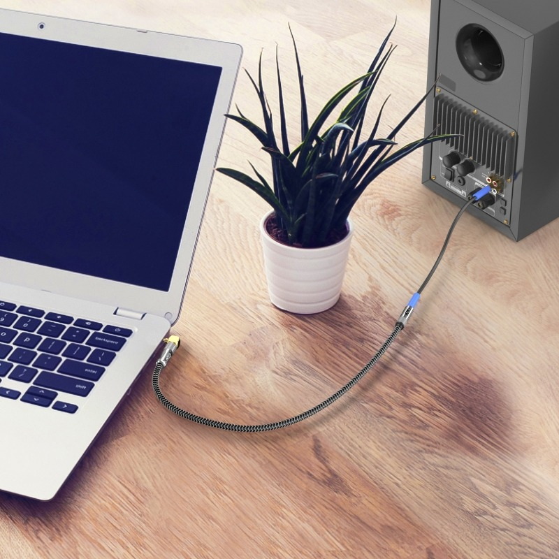 ERTK L Plug Gold Hi-Fi สายสัญญาณเสียงดิจิตอลไฟเบอร์ออปติก สำหรับเครื่องเสียง ขั้วต่อหมุนได้