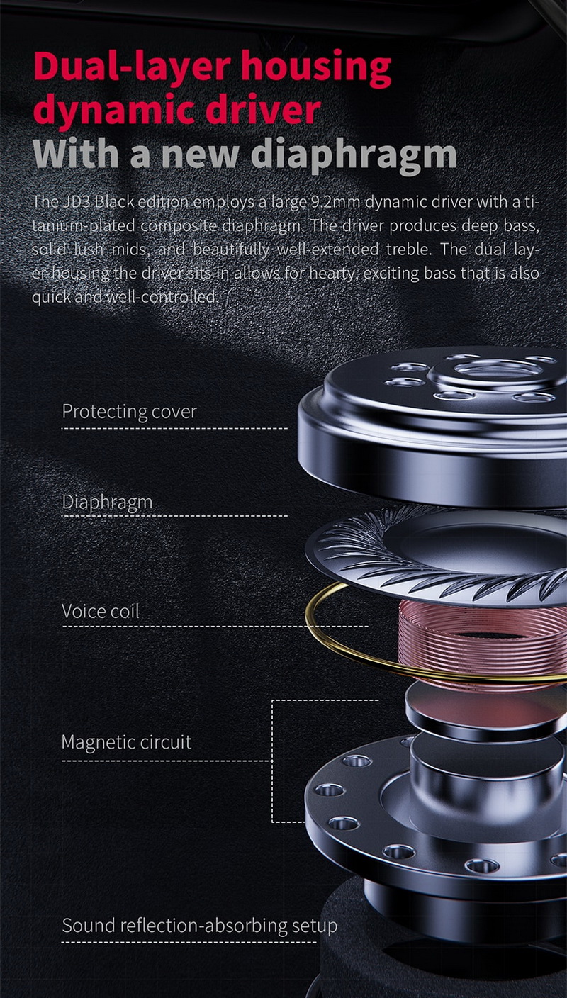 ขาย FiiO JD3 Black Edition หูฟัง 1 ไดรเวอร์ Dynamic พร้อมไมค์ บอดี้อลูมิเนียม ประกันศูนย์ไทย