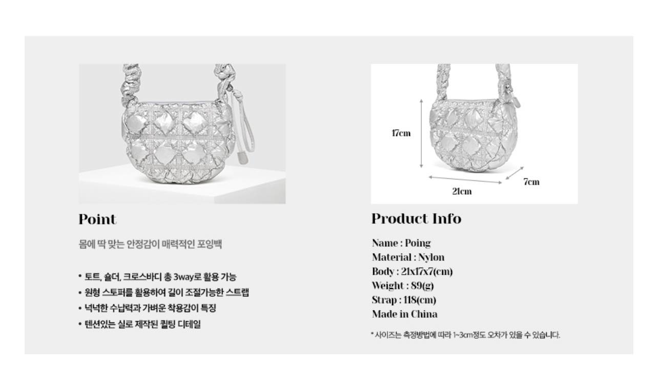 PRE กระเป๋า #Carlyn Bag รุ่น Poing สีเงิน 21x17x7 CM (นำเข้าของแท้ 100%) - นำเข้า 10-25 วัน-