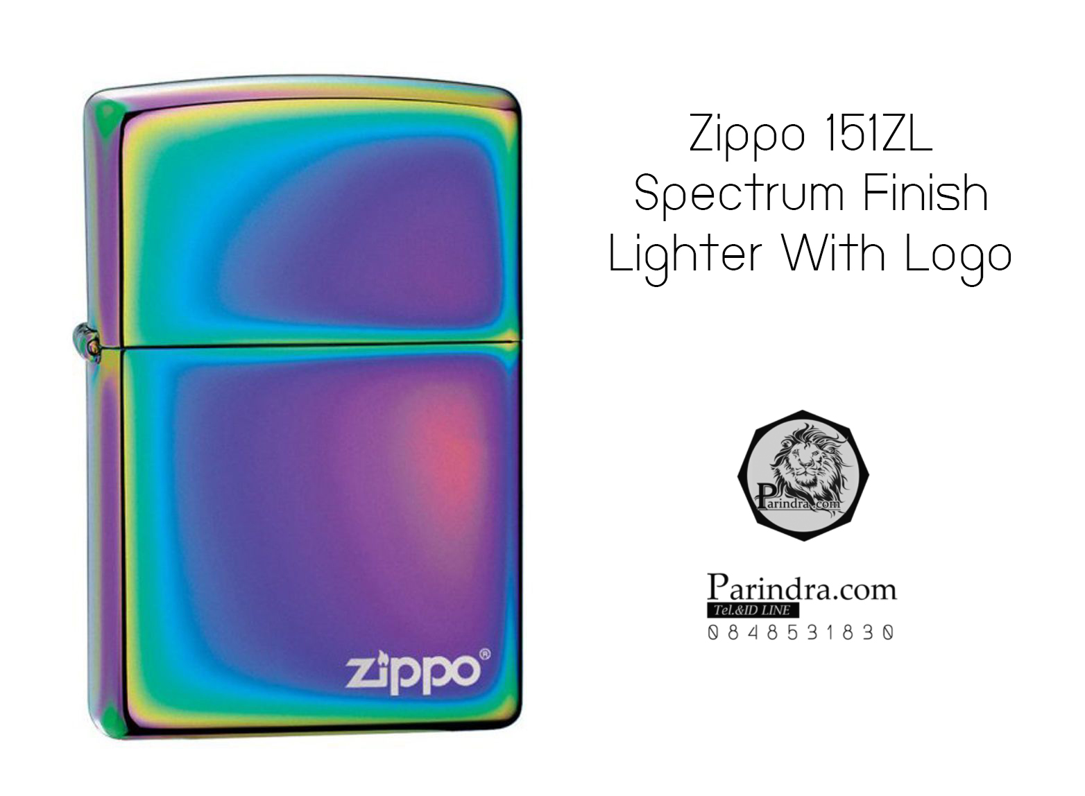 ไฟแช็ค Zippo แท้ สีเหลือบรุ้งสเปกตรัม " Zippo 151ZL Spectrum Finish Lighter With Logo " แท้นำเข้า 100%