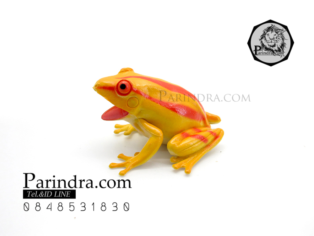 โมเดลกบสีเหลืองลายส้ม บีบมีเสียง