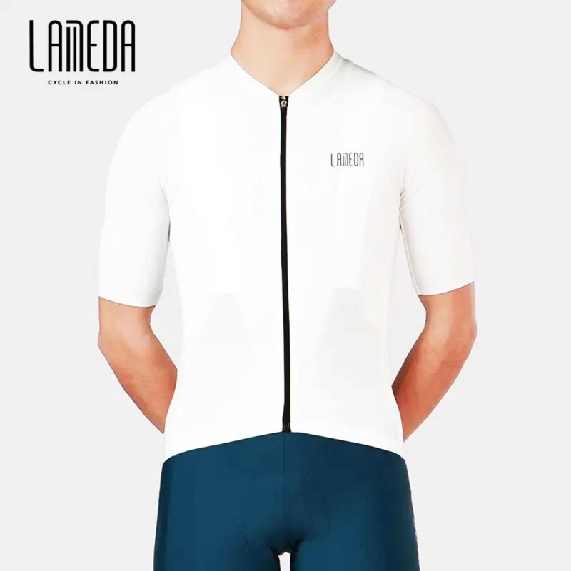 เสื้อปั่นจักรยาน LAMEDA PREMIUM BETA SHORT SLEEVE 2024 Unisex | KHAKI, WHITE